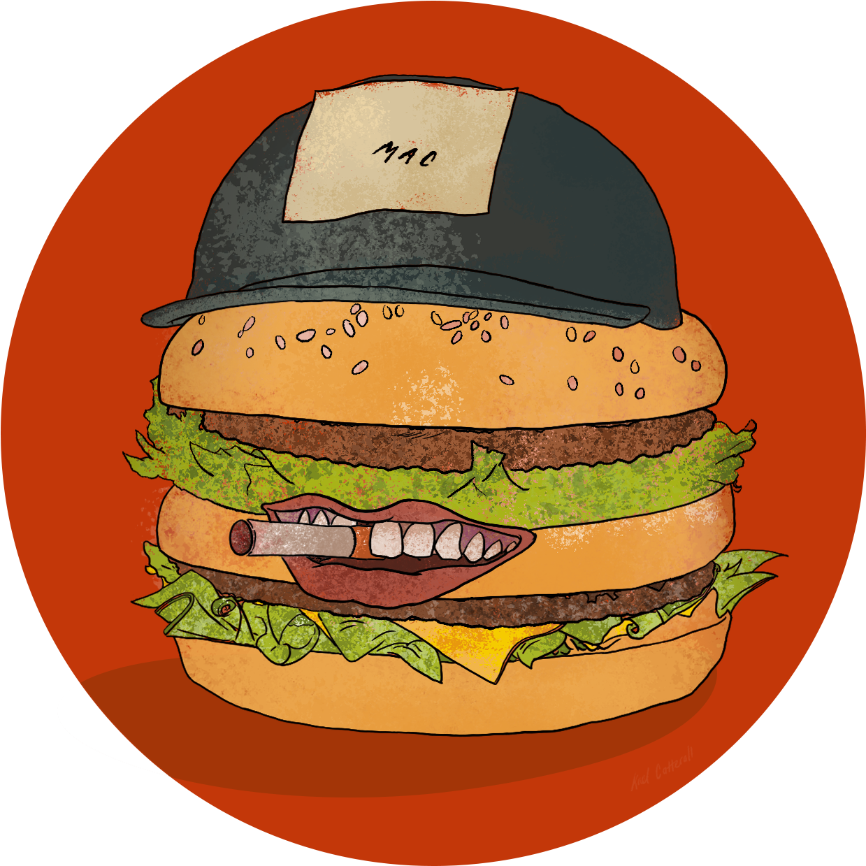 Download Big Mac Cartoon Character Illustration | Wallpapers.com