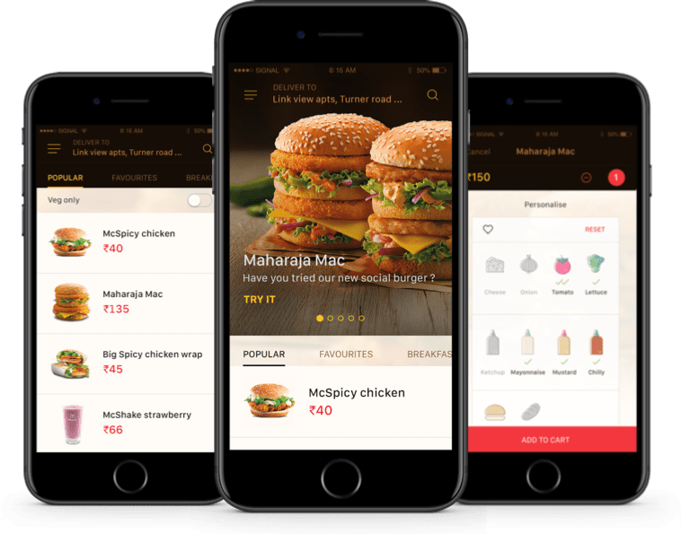 Big Mac Mobile Ordering App Screenshots PNG