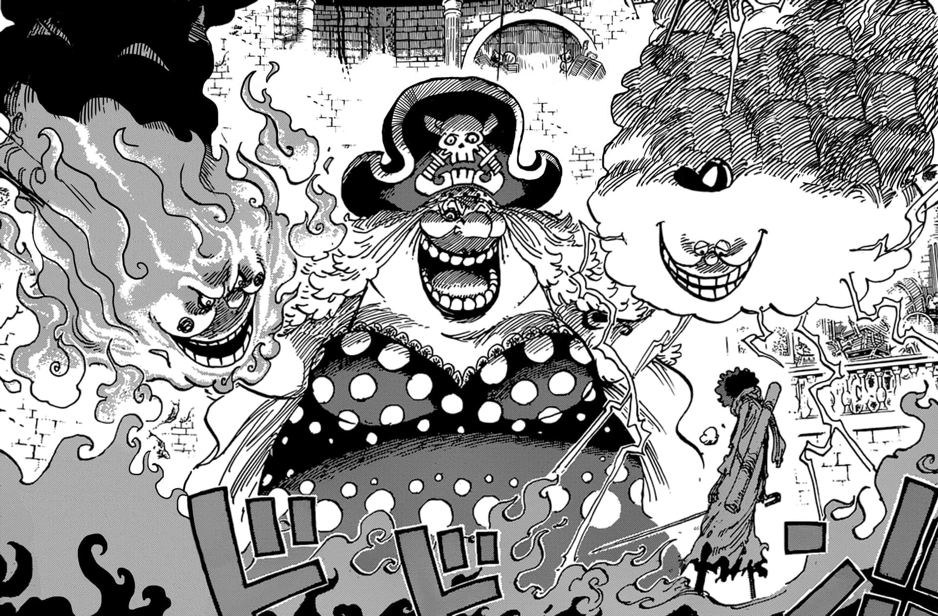 Laépica Batalla De Luffy Contra Big Mom En La Gran Flota Del Sombrero De Paja. Fondo de pantalla