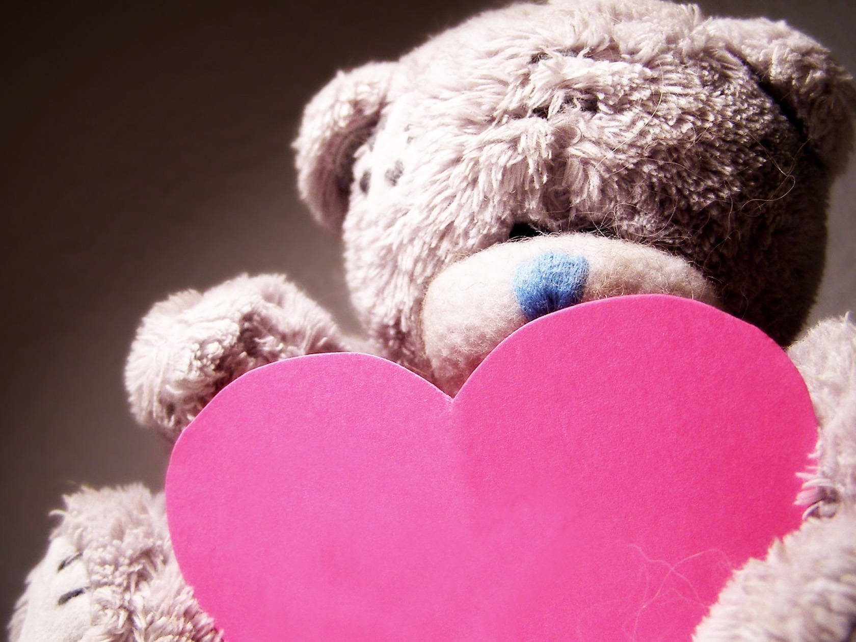 Big Pink Heart And Teddy Bear