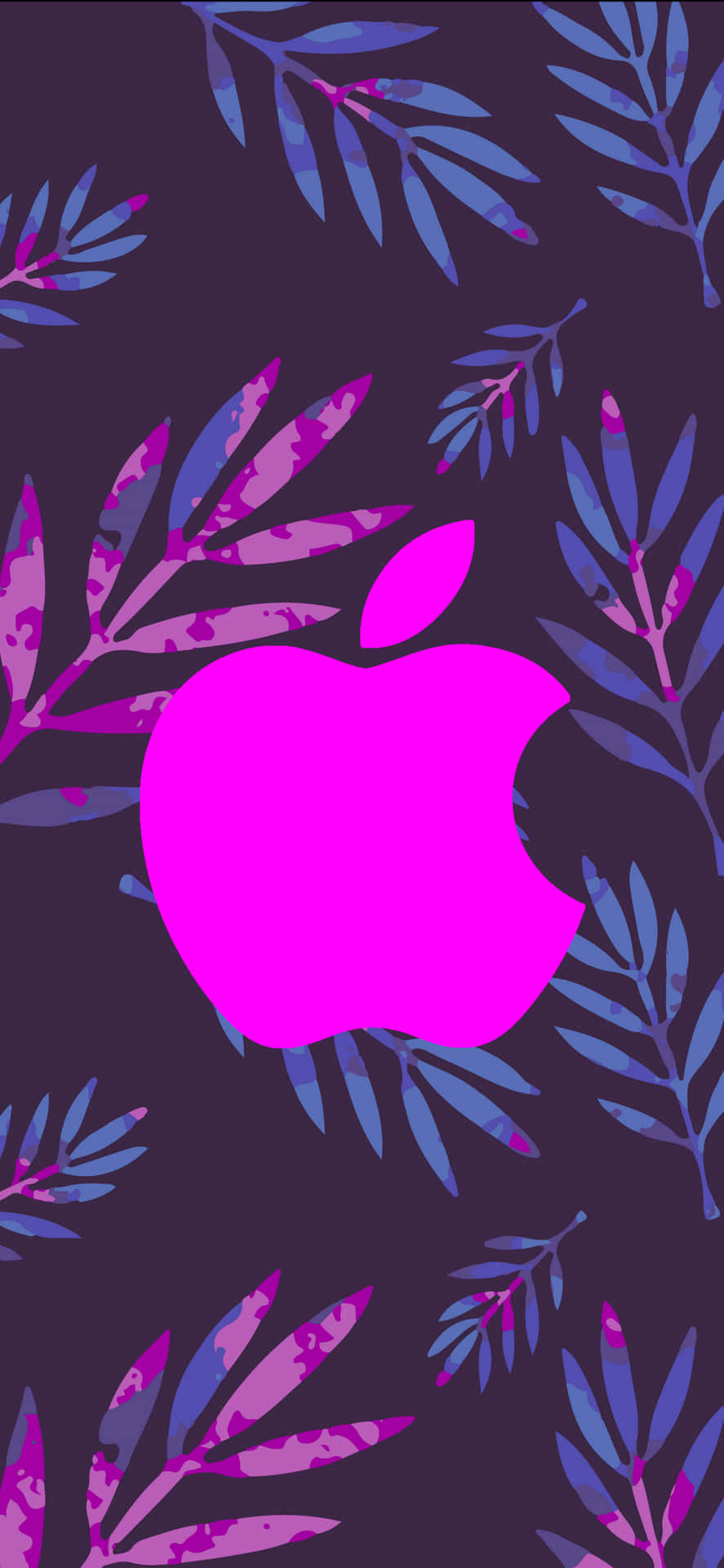 Stort Lyserødt Logo Utrolig Apple HD iPhone Tapet Wallpaper
