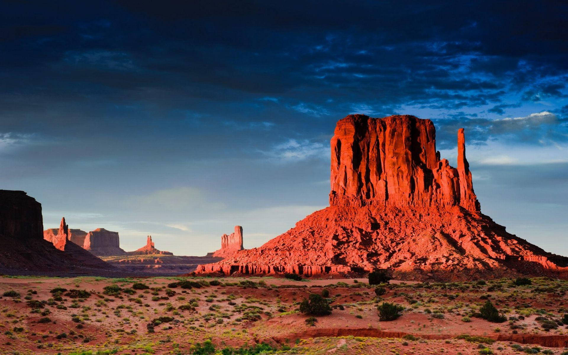 Big Red Rock At Monument Valley Wallpaper