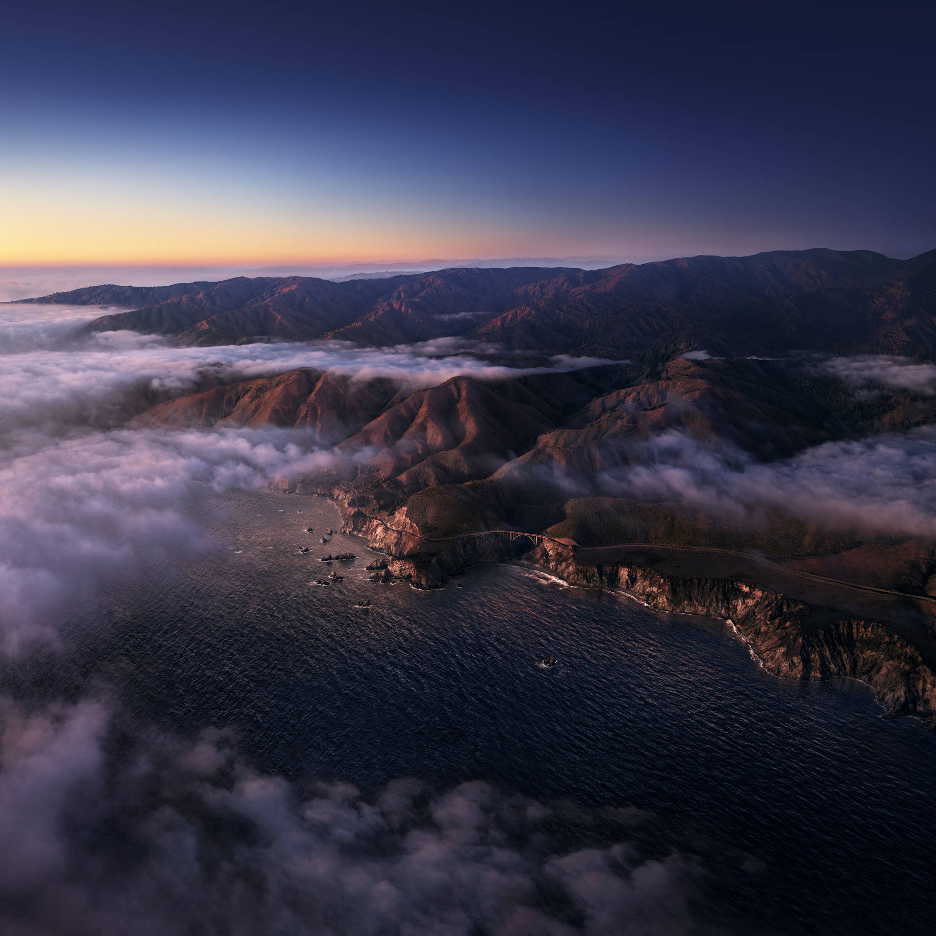 Big Sur Sea Of Clouds Background