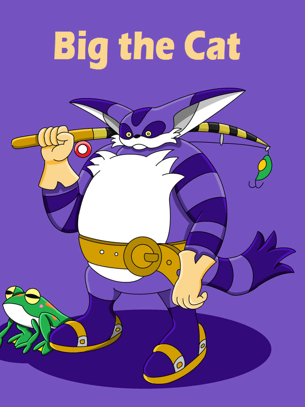 Adventurous Big The Cat Fishing in the Mystical Forest Wallpaper