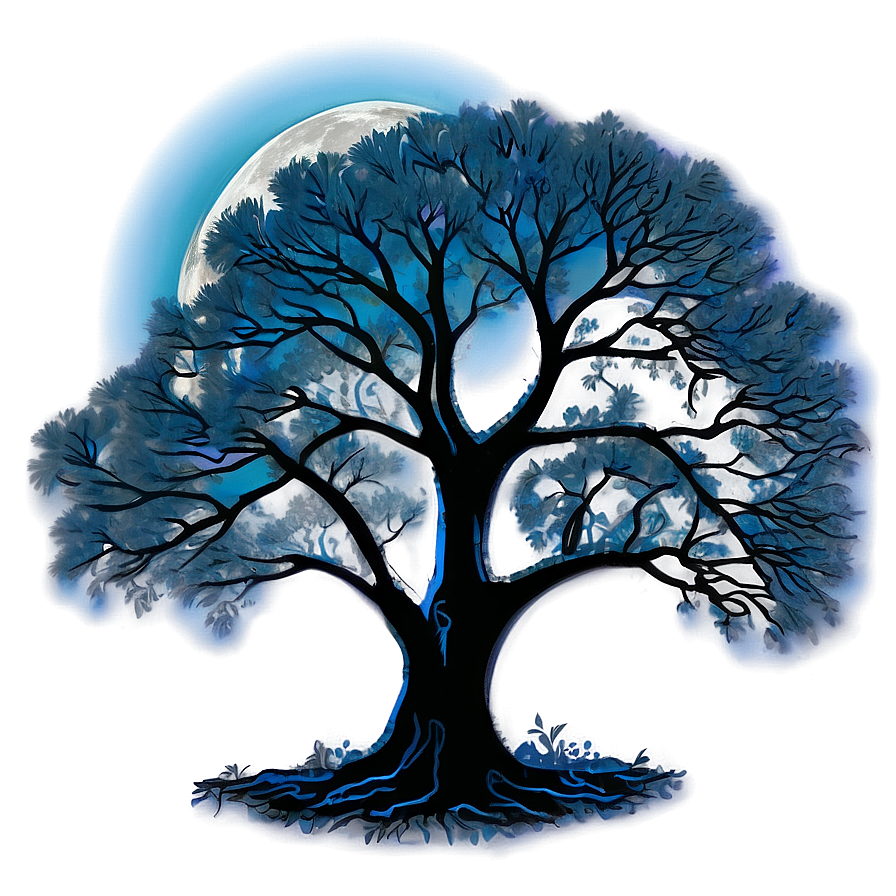 Big Tree In Moonlight Png 71 PNG