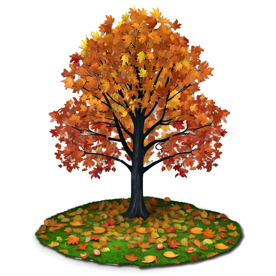 Big Tree With Autumn Leaves Png Xxq89 PNG