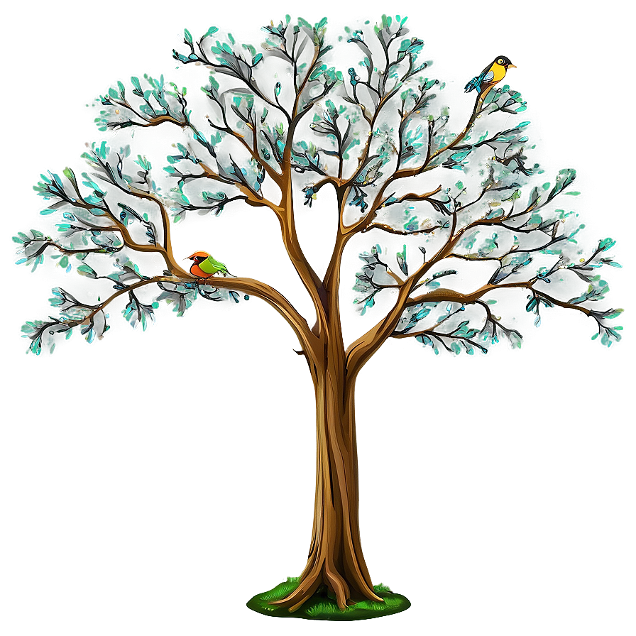 Big Tree With Birds Png 06262024 PNG