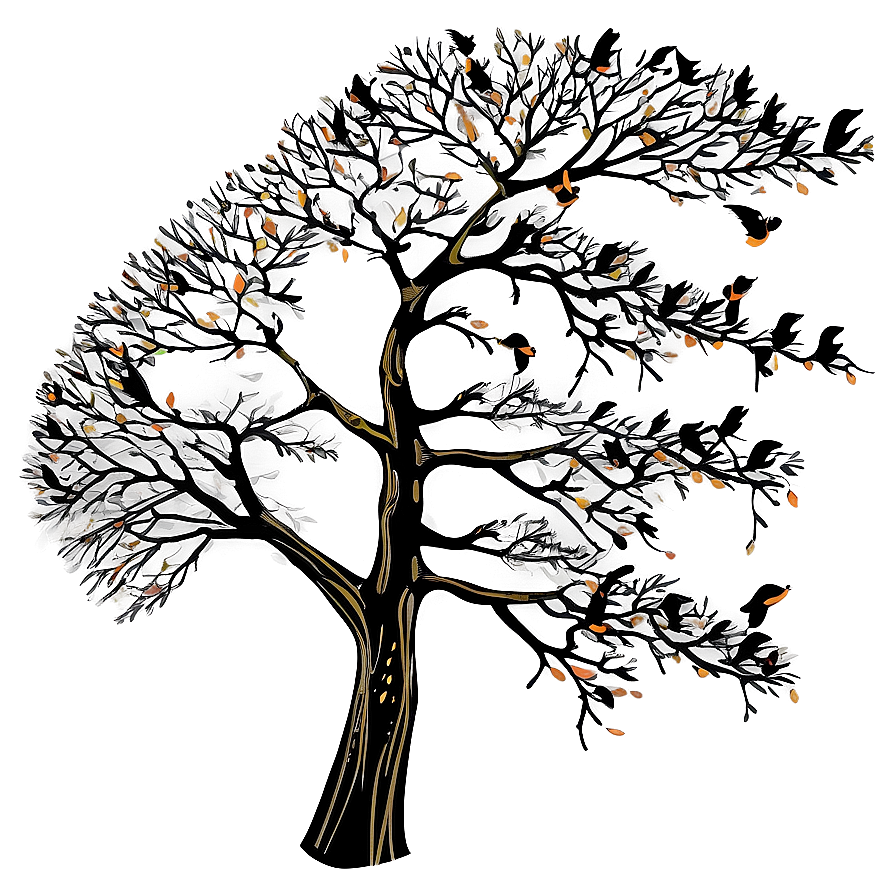 Big Tree With Birds Png 14 PNG