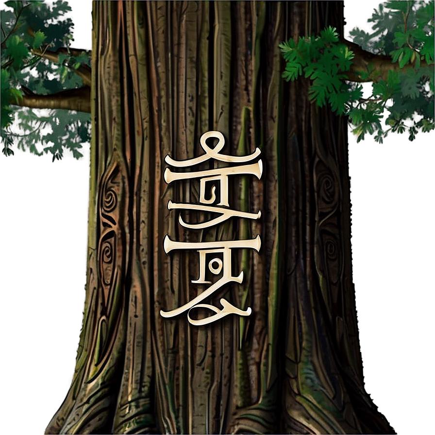 Big Tree With Carved Initials Png 63 PNG
