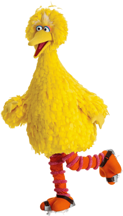 Big Yellow Bird Character PNG