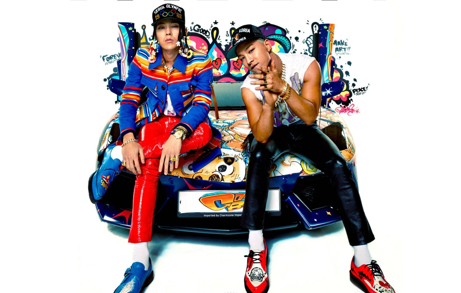 Bigbang G Dragon And Sol Graffiti Background
