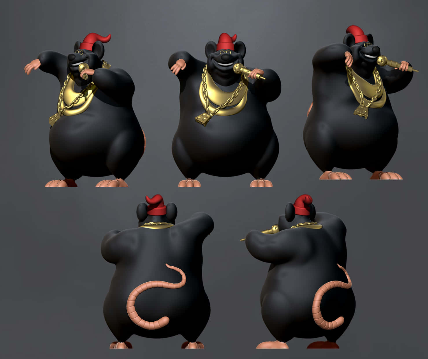 Download Biggie Cheese Character Poses Wallpaper 