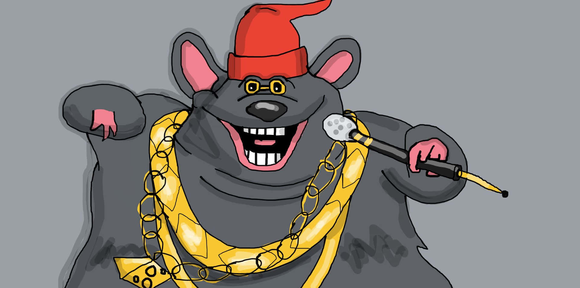 Biggie Cheese Rapping Cartoon Character Wallpaper