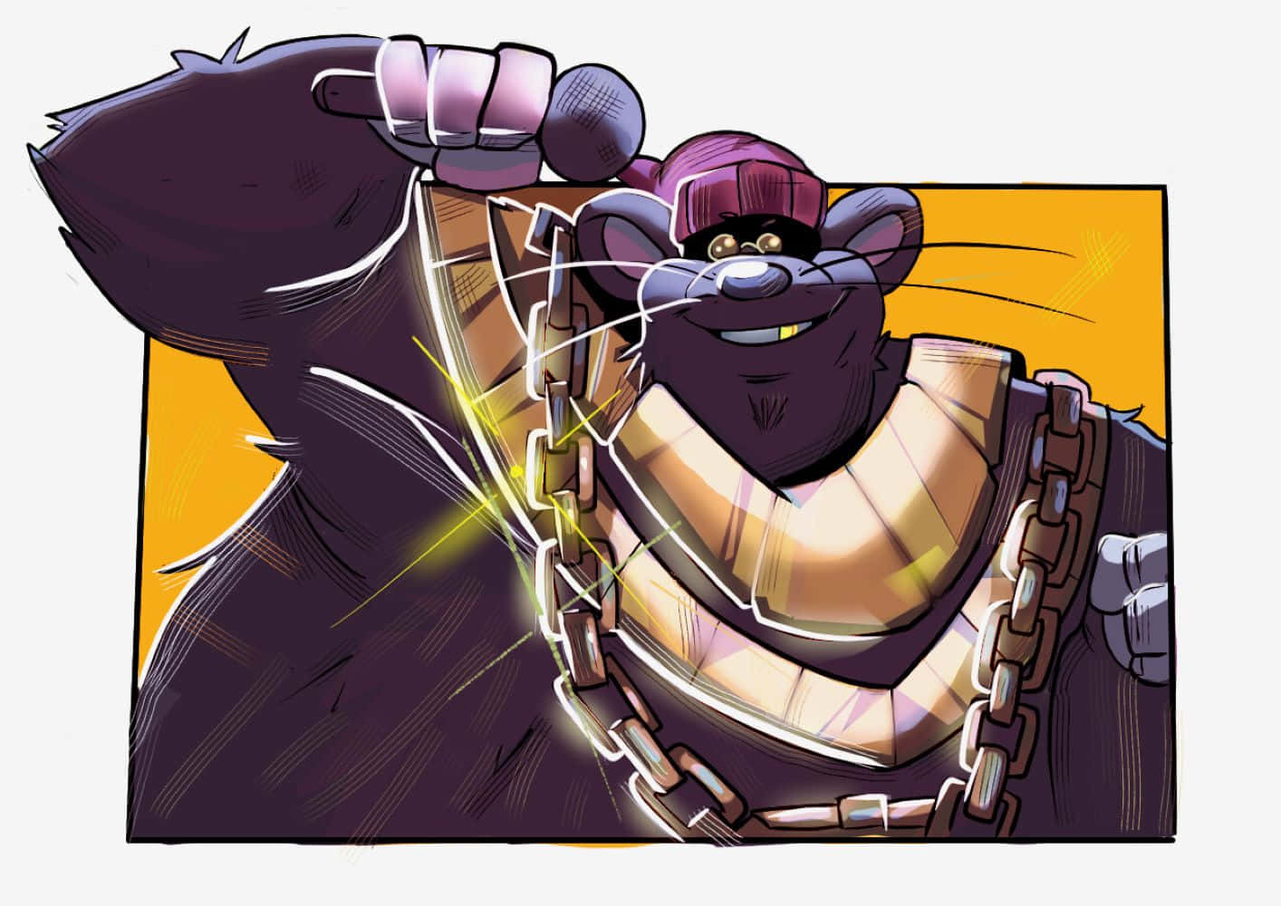 Biggie Cheese Rapping Illustration Wallpaper