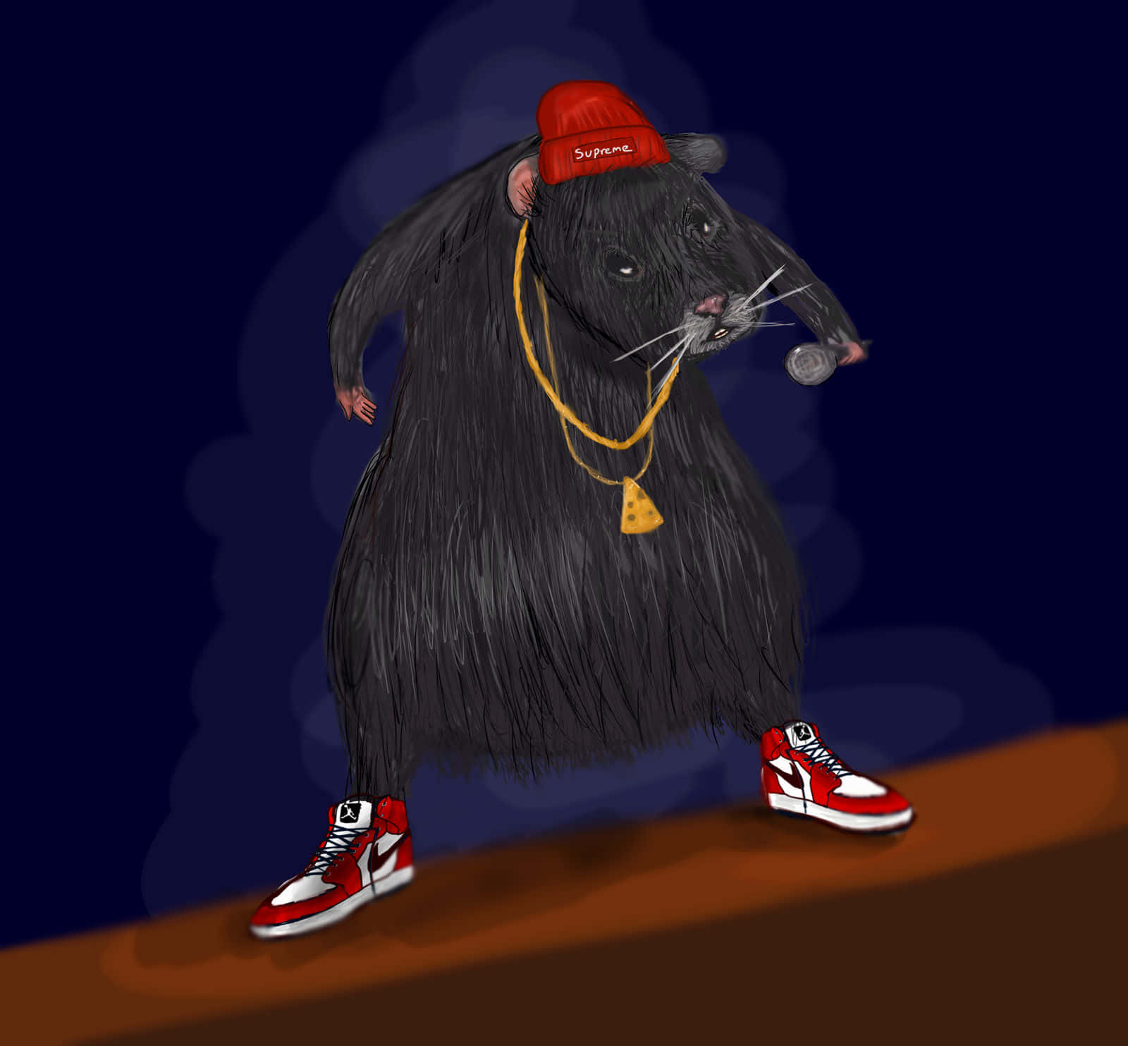 Biggie Cheese Stylish Rat Character Wallpaper