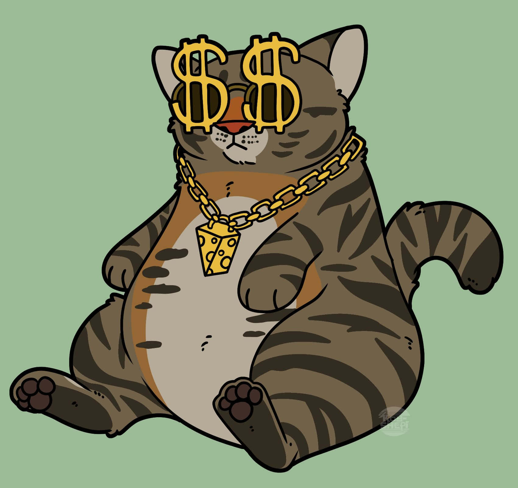 Biggie Cheese Stylized Cat Illustration Wallpaper