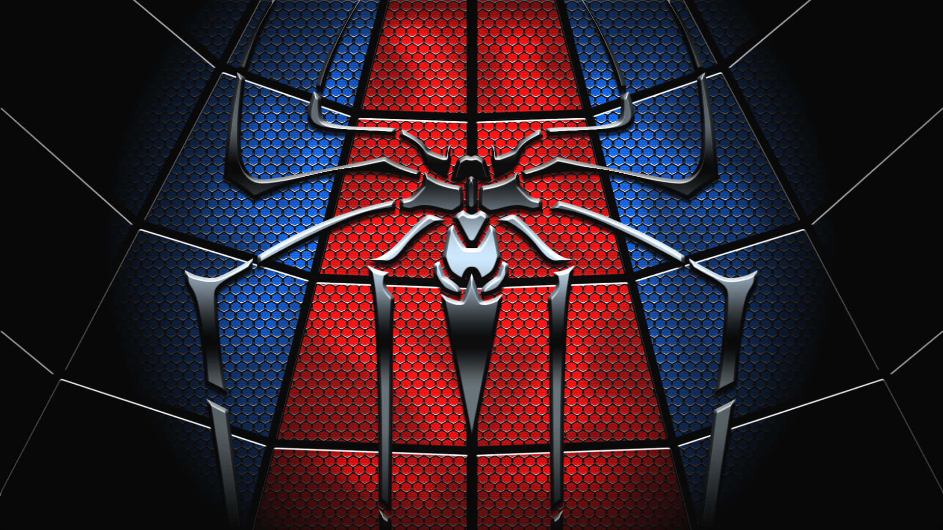 Bijschrift: Ultimate Spider-man Swingend Door De Stad Achtergrond