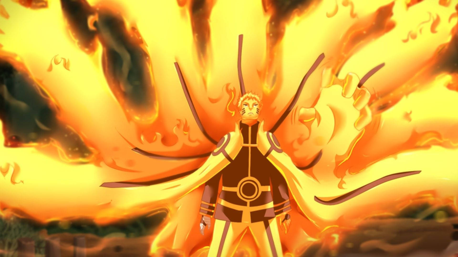 Bijuu Chakra Mode Naruto Hokage Background