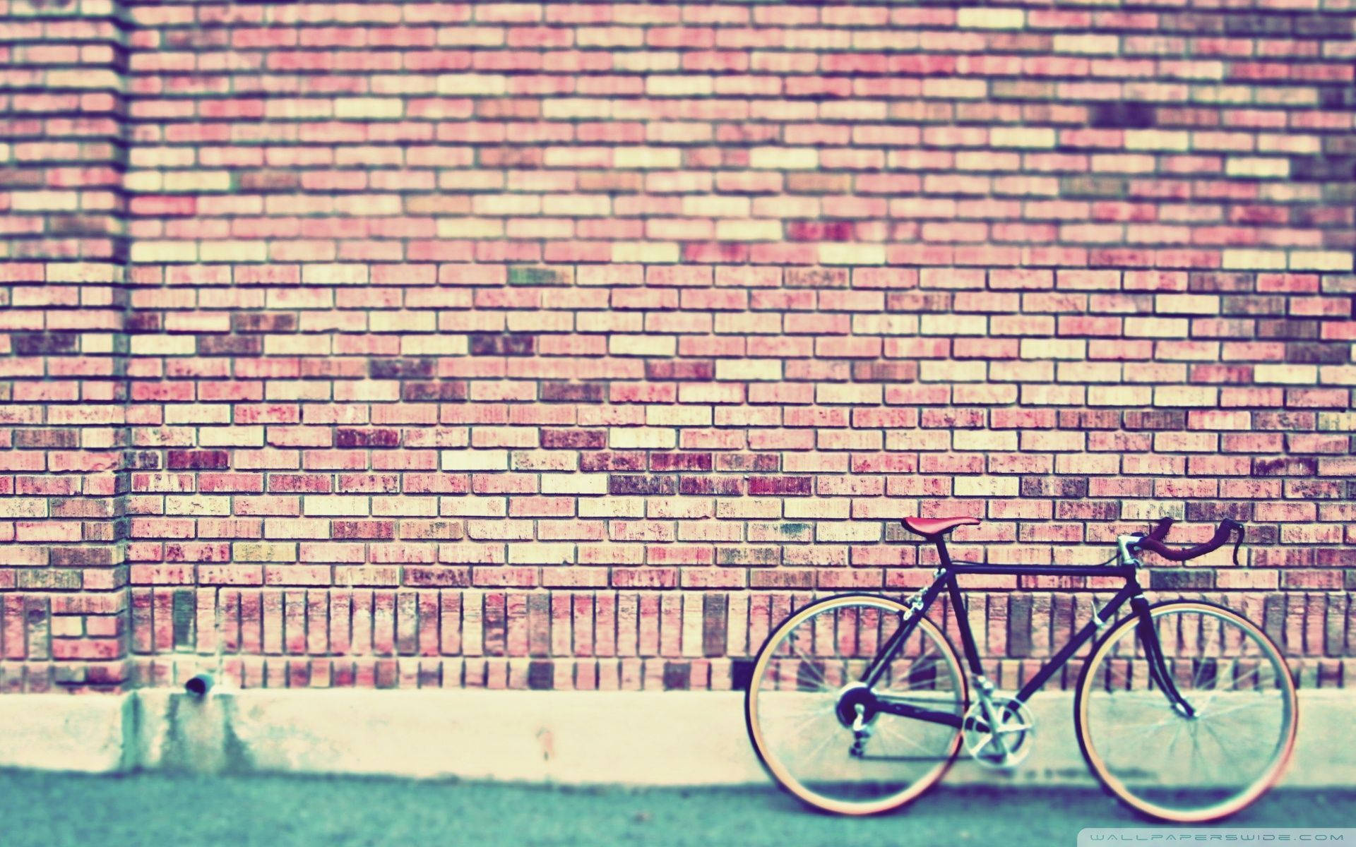 Bike Against Brick Wall Vintage Aesthetic Laptop Wallpaper