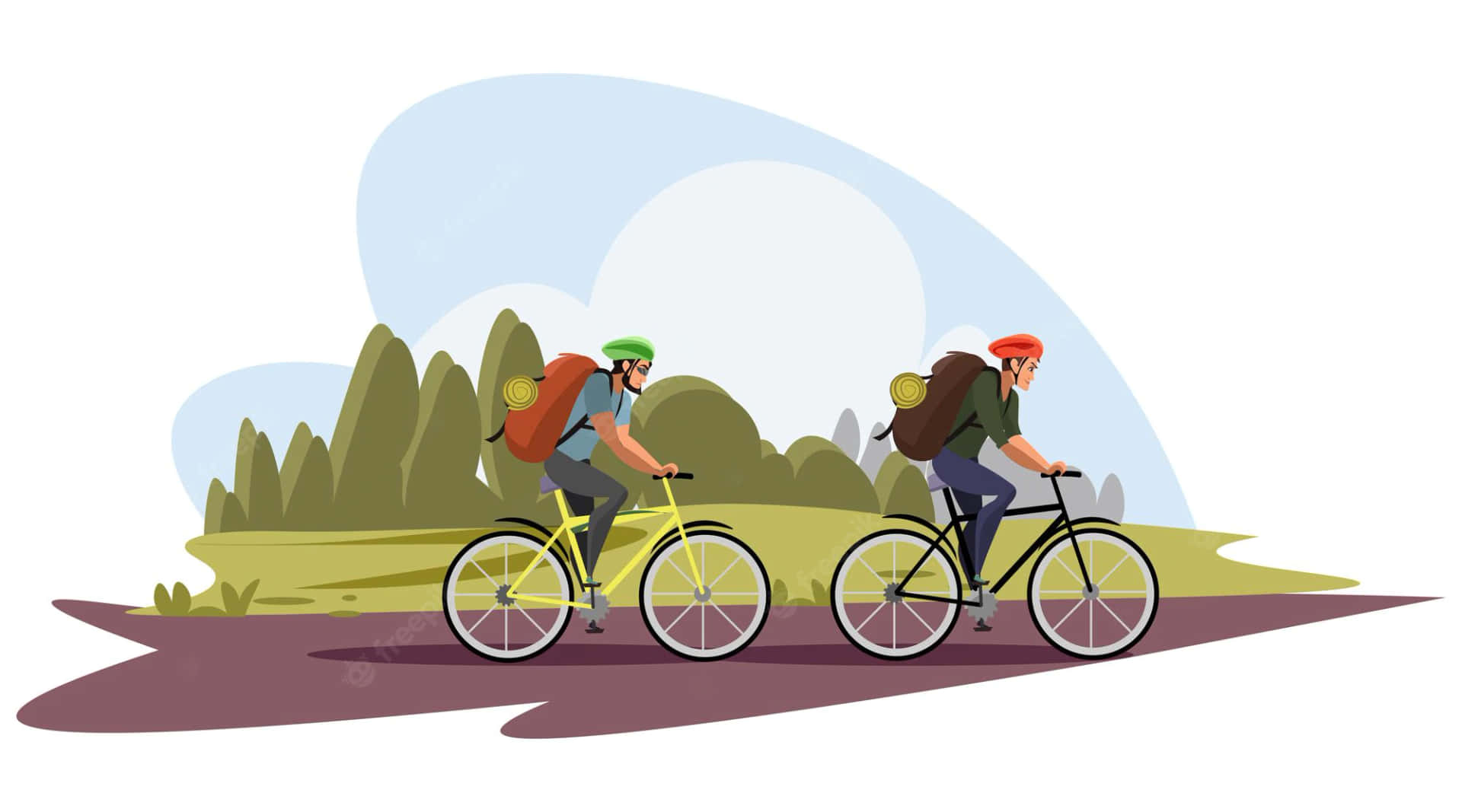 Bike Ride Digital Graphic Wallpaper