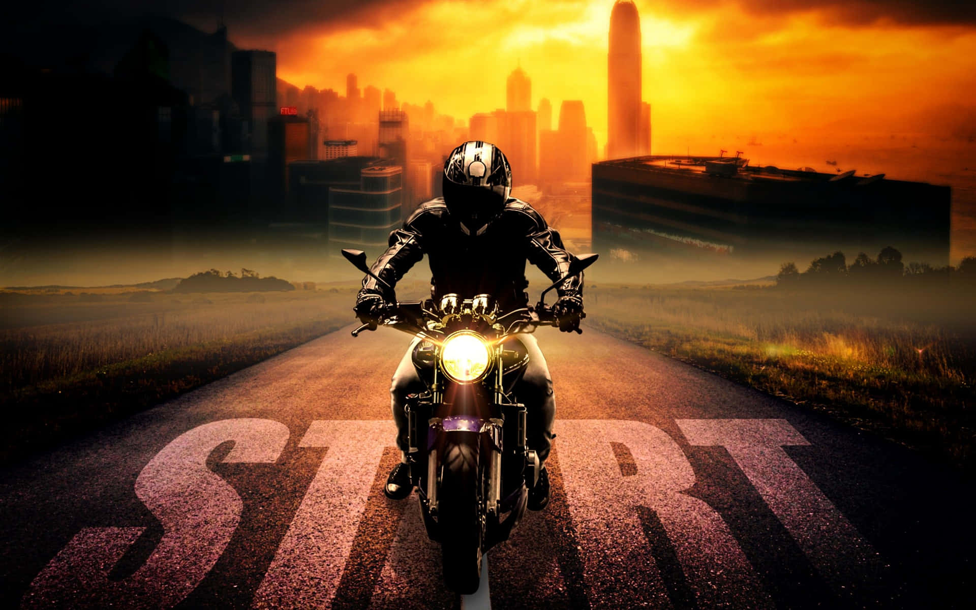 Immaginistile Poster Di Motociclisti.