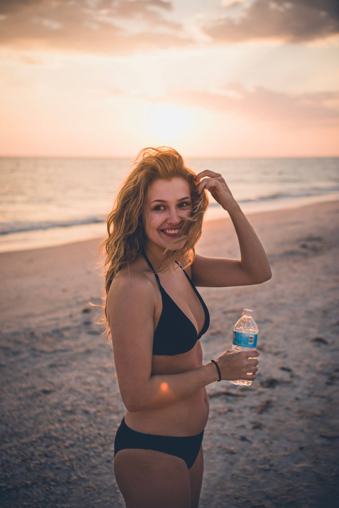 Bikini Girl With Bottled Water