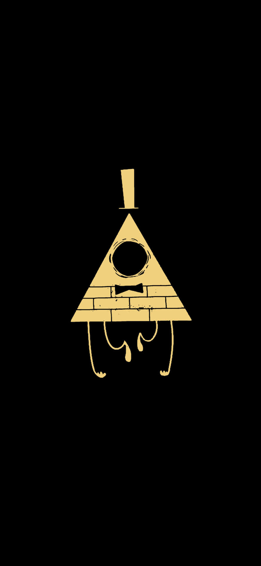 En guld pyramide med sort baggrund Wallpaper
