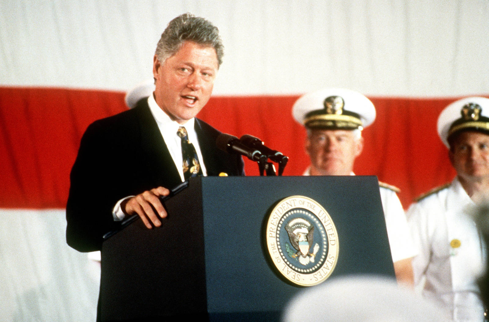 Bill Clinton In A Podium Wallpaper