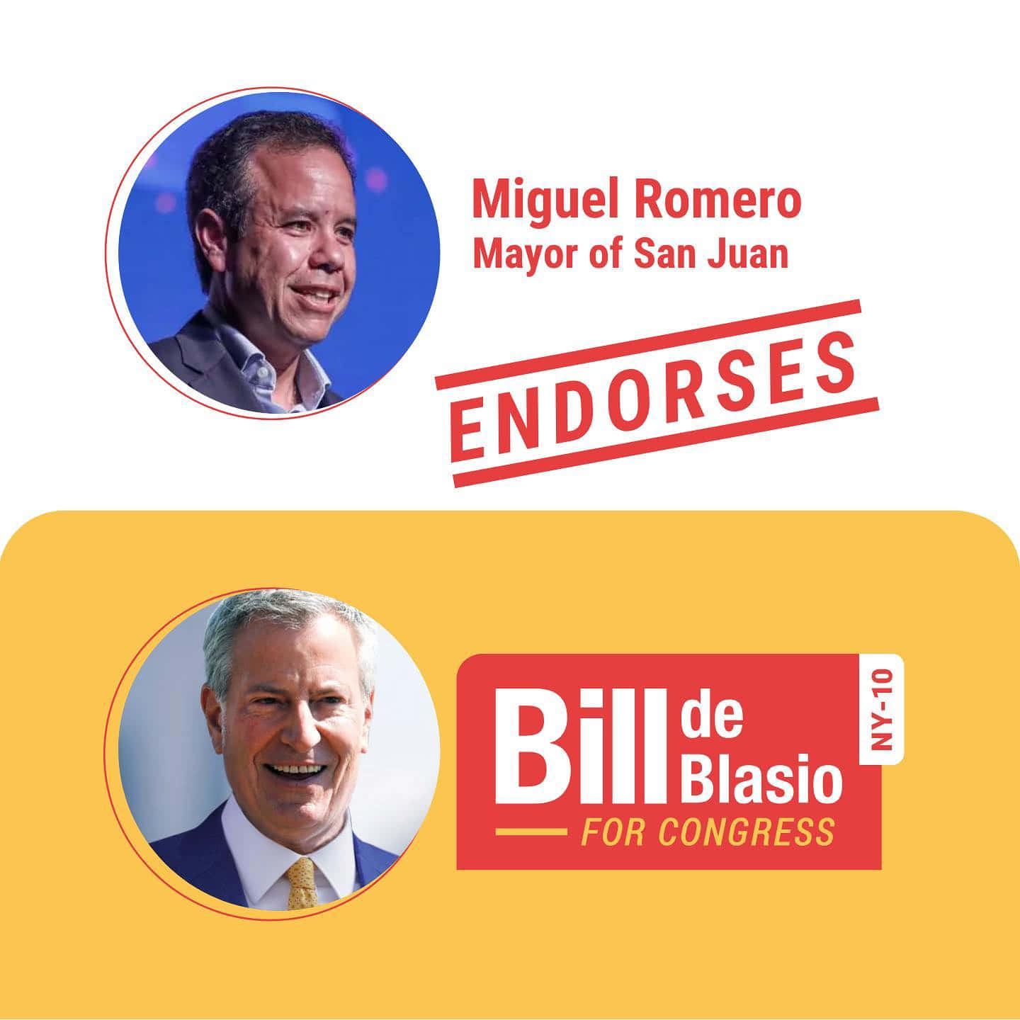 Bill De Blasio alongside Mayor Miguel Romero Wallpaper