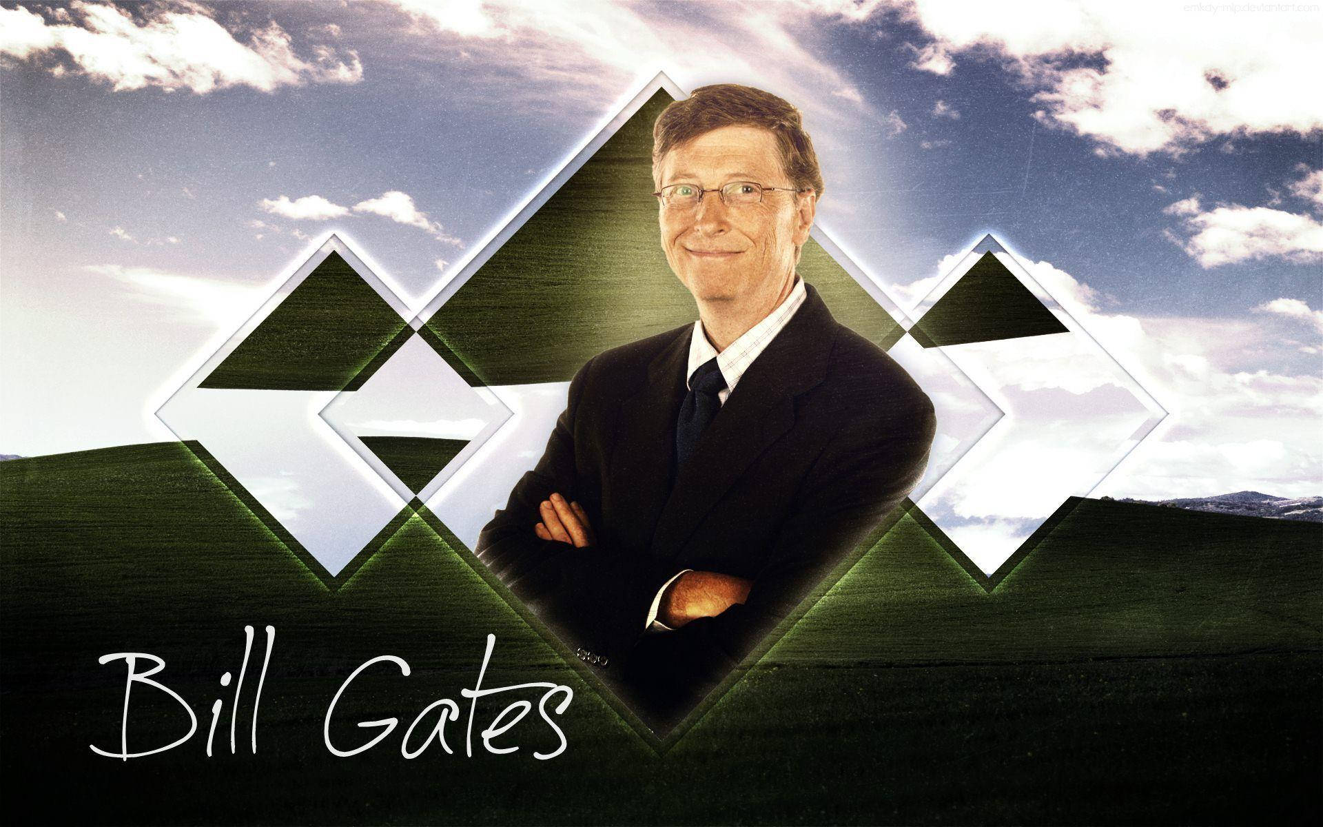 Bill Gates Green Poster