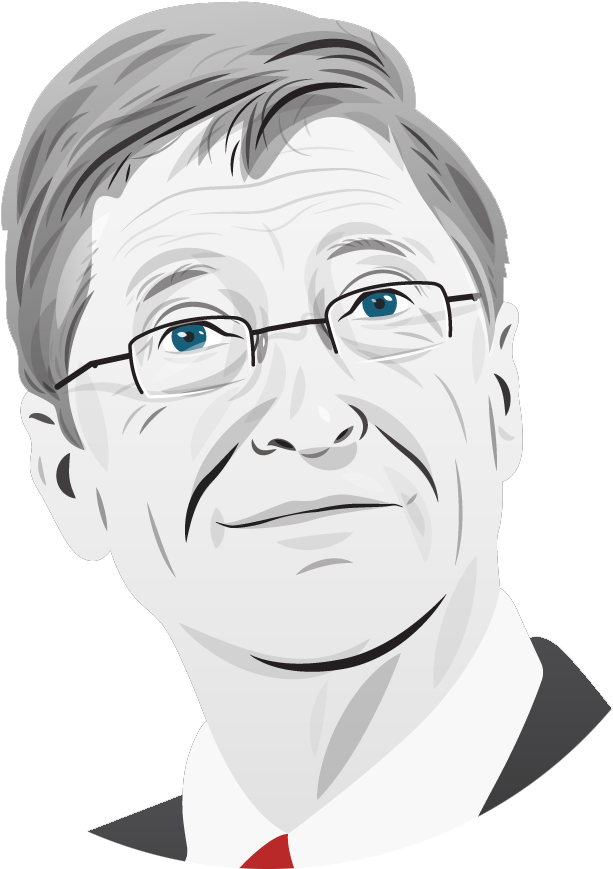 Bill Gates Vector Portrait PNG