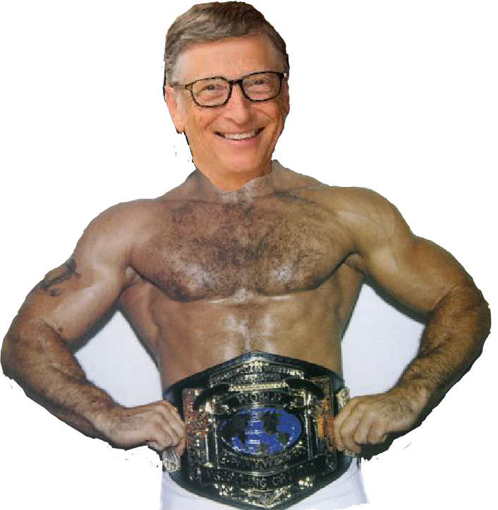 Bill Gates Wrestling Champion Parody PNG