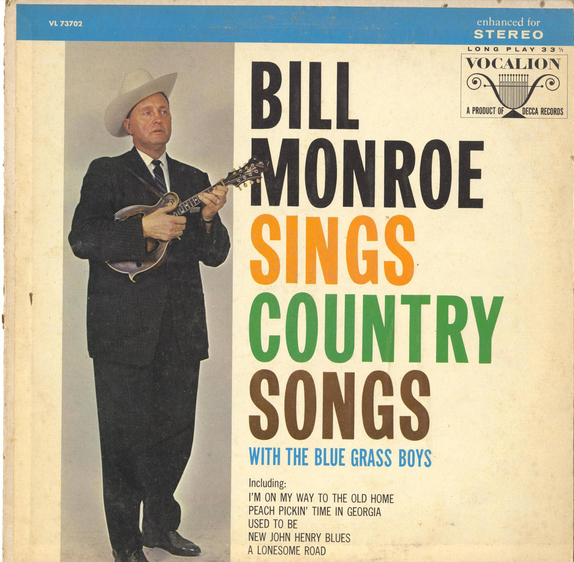 Billmonroe Canta Canzoni Country Con I Blue Grass Boys Sfondo