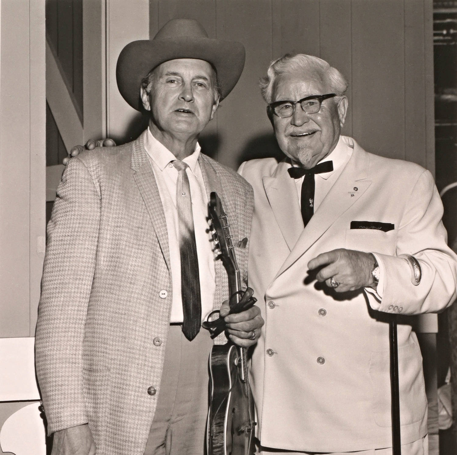 Bill Monroe With Colonel Sanders 1950s Wallpaper