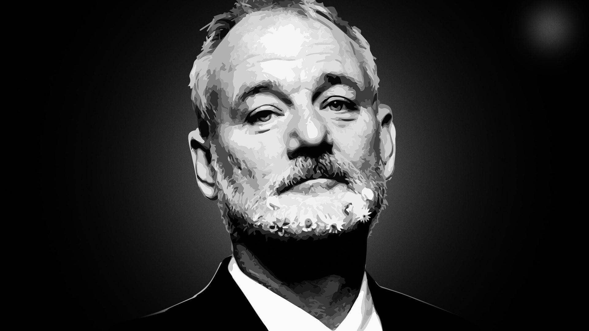 Billmurray, Amerikansk Skådespelare, Svart Och Vit. (note: This Would Be A Very Brief Description For A Computer Or Mobile Wallpaper And May Not Be A Complete Sentence In Swedish.) Wallpaper