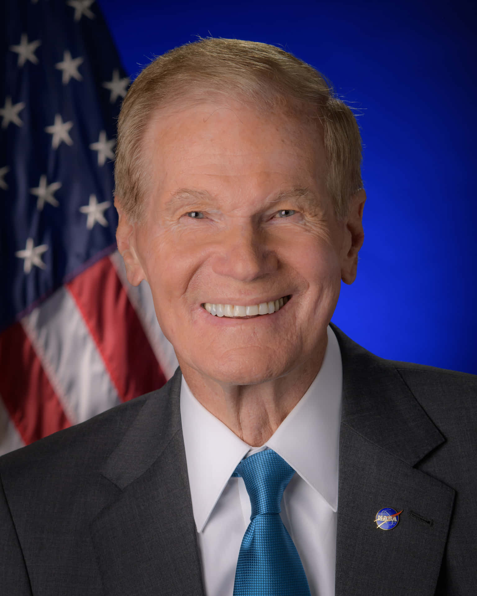 Bill Nelson With American Flag Phone Wallpaper