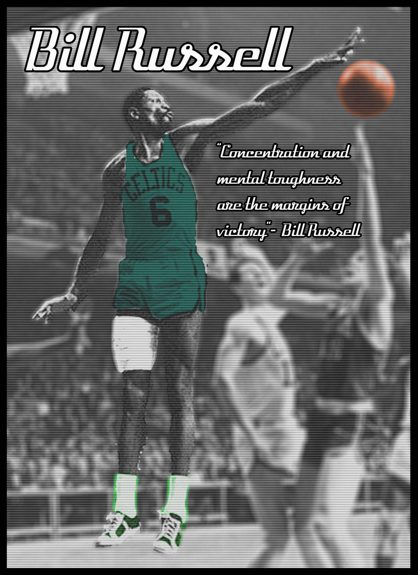 Bill Russell Boston Celtics Quote Tapet: Bliv inspireret af NBA-legenderne Bill Russells citat fra Boston Celtics. Wallpaper