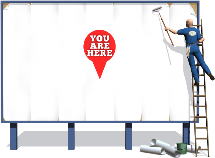 Billboard Painting Worker PNG