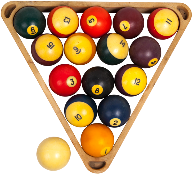 Billiard_ Balls_ Racked_in_ Triangle PNG