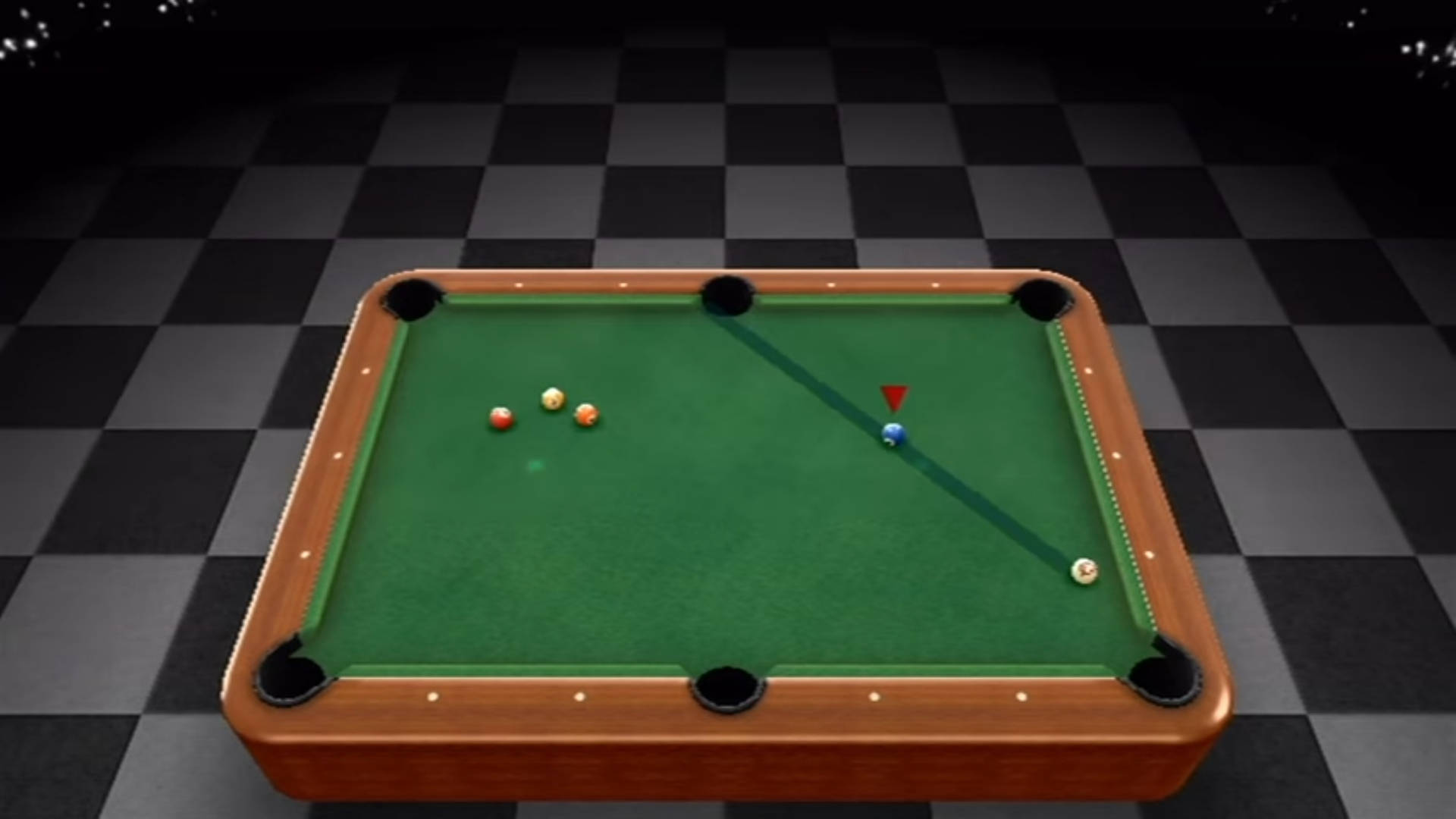 Classic Billiard Pool Table on a Checkered Floor Wallpaper