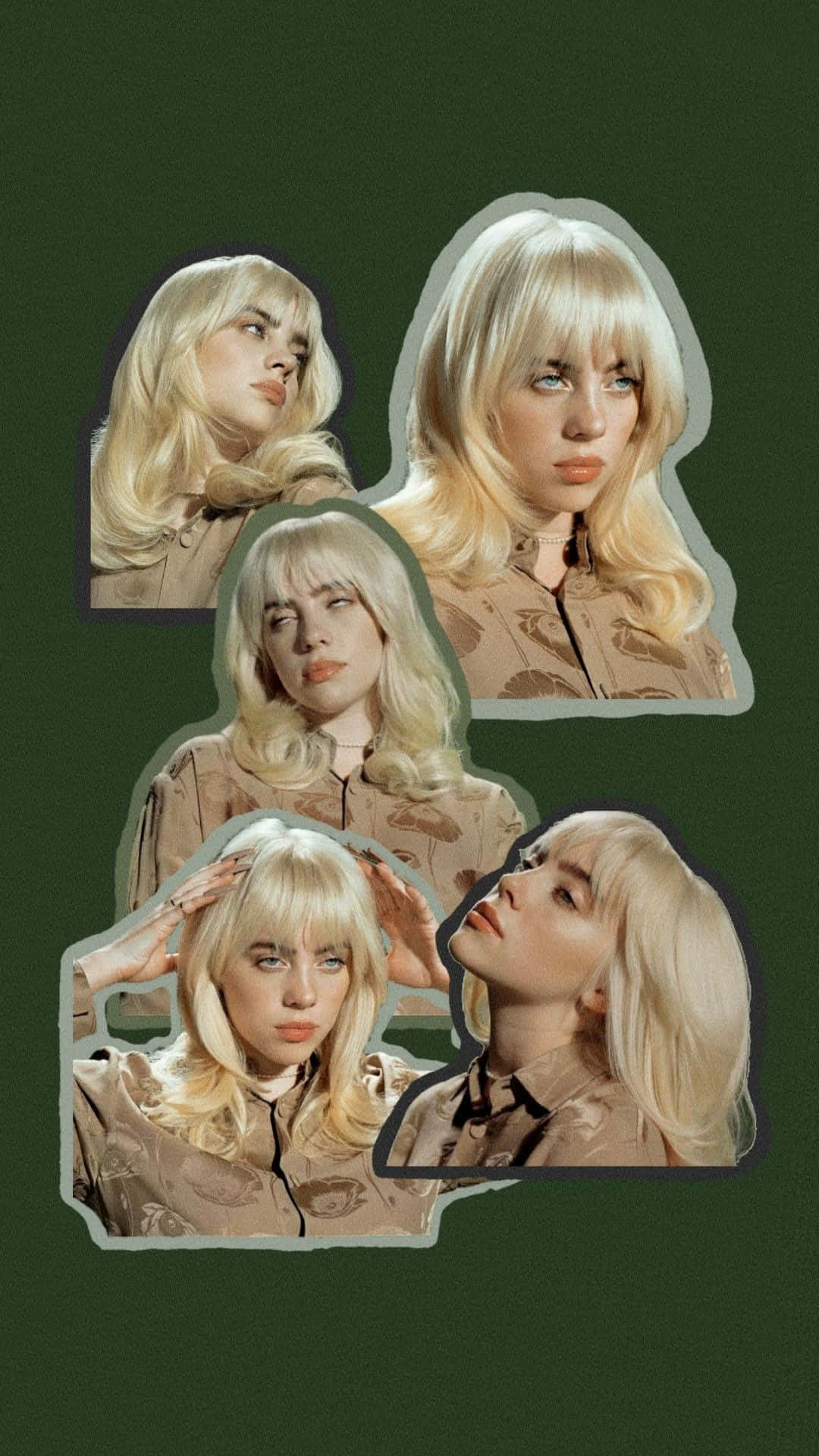 En samling af forskellige billeder af en blonde kvinde Wallpaper