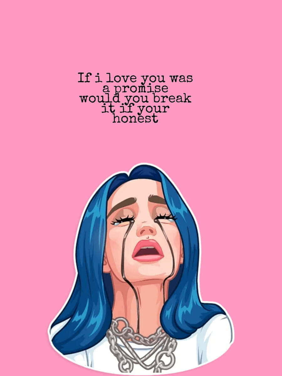 Billie Eilish Animated Crying Wallpaper