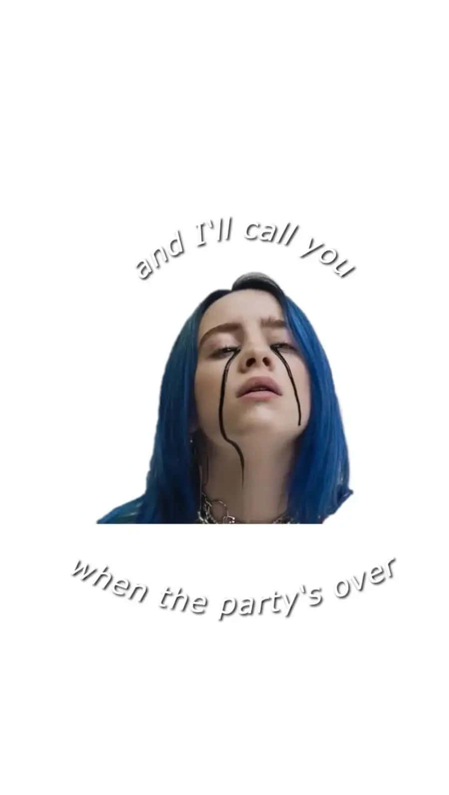 Billie Eilish Blue Hair Sad Expression Wallpaper