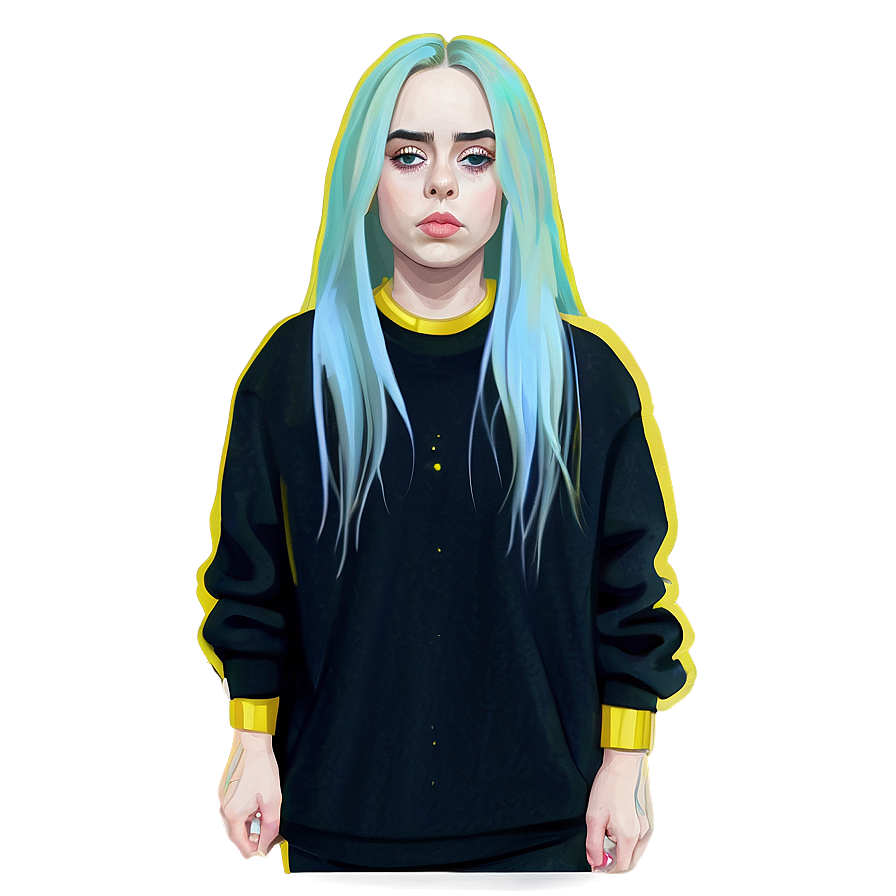 Download Billie Eilish Cartoon Style Png 06202024 | Wallpapers.com