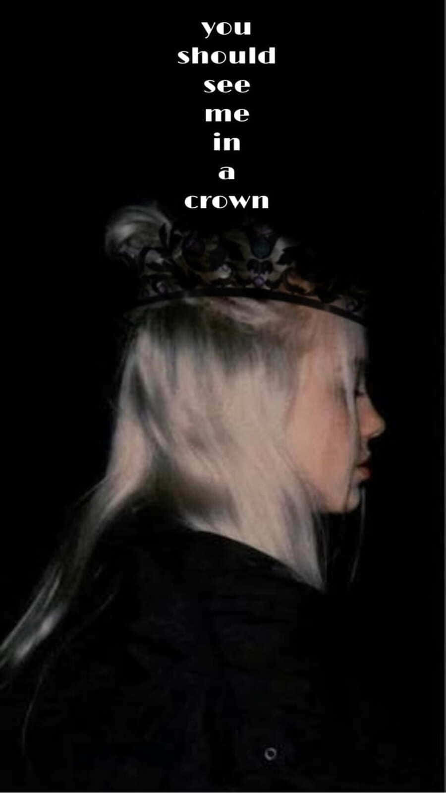 Billie Eilish Crown Profile Wallpaper