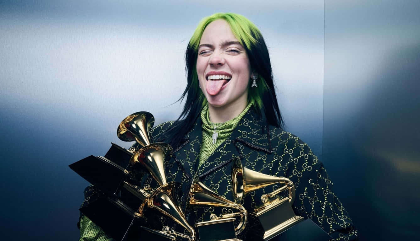 Billie Eilish surrounded by sound Wallpaper