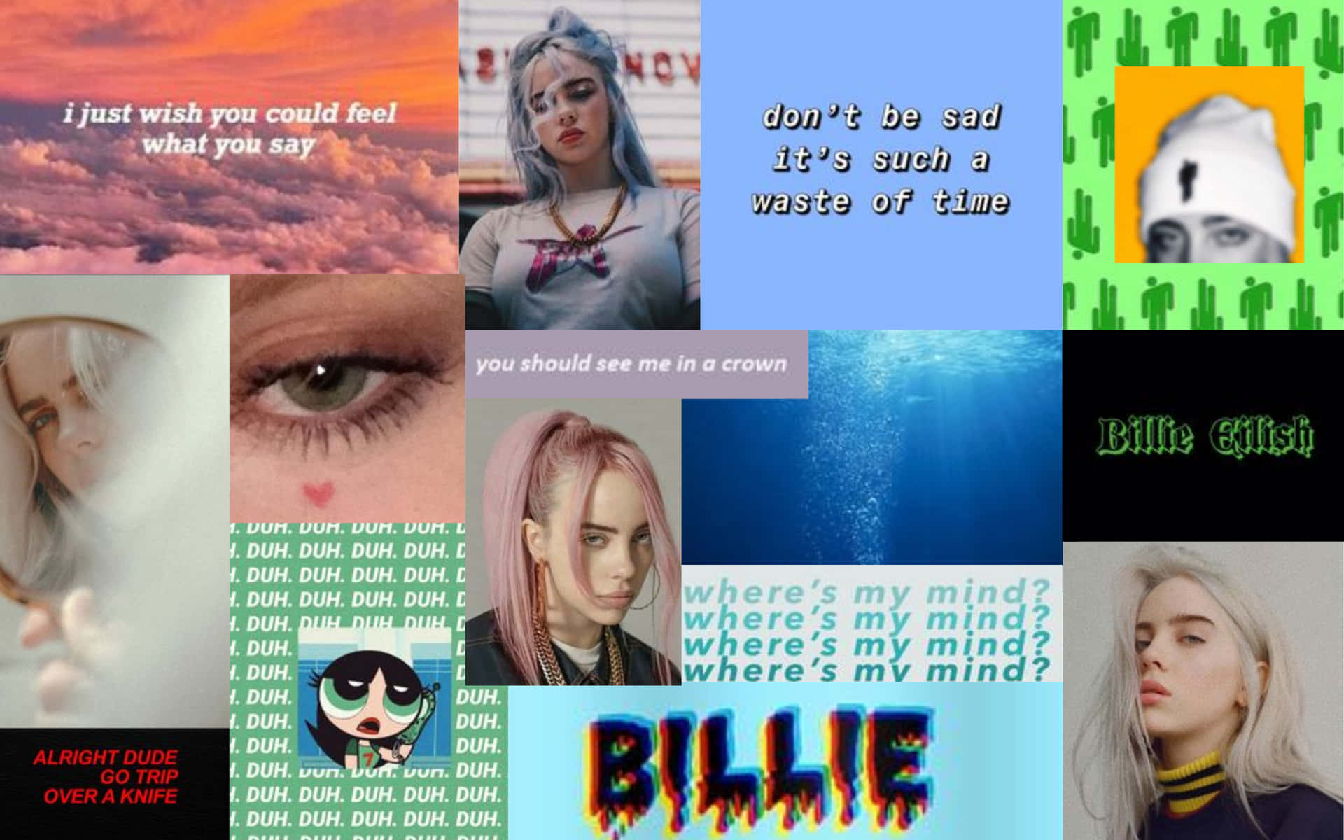 Billie Eilish Mood Collage Wallpaper