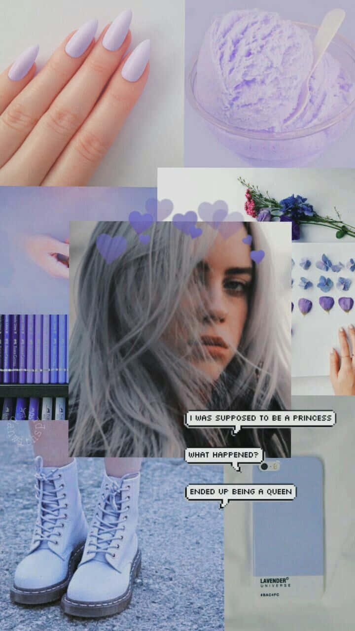 Billie Eilish Purple Pinterest Moodboard Wallpaper