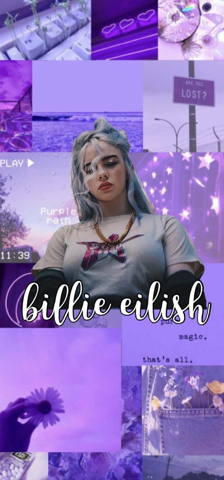 Billie Eilish In Her Element Tapet: Tegn et billede af superstjernen Billie Eilish, når hun er i sit element! Wallpaper