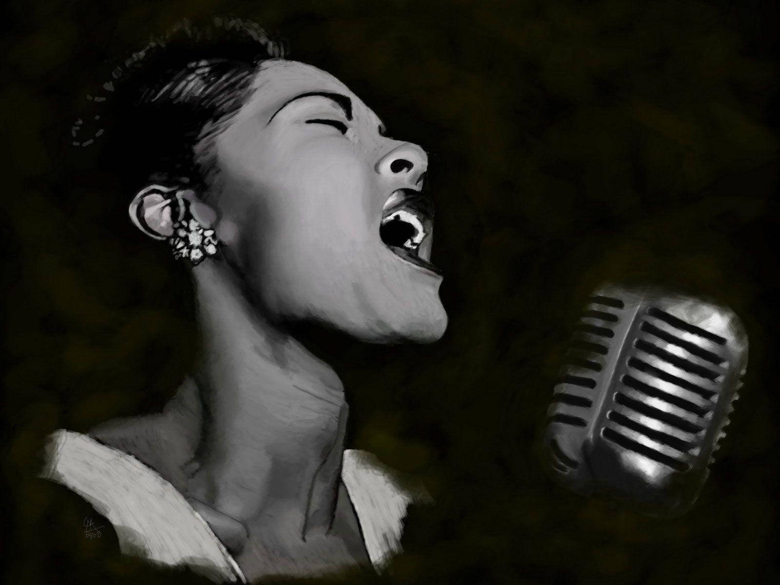 Billie Holiday Charcoal Art